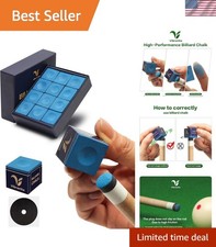 Pro Pool Cue Chalk, Tournament Standard Billiard Chalk, 12 Cubes/Box with Tra...