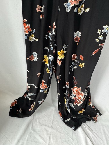 New Look Black Floral Culotte one piece Jumpsuit Size Uk 14 - Picture 7 of 9