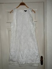 Brand New New Look White Floral Jacquard Mini Dress 10