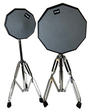 Lot of 2 Drum Practice Pads w/ Adjustable Stands Stagg Sticks Pad Bundle
