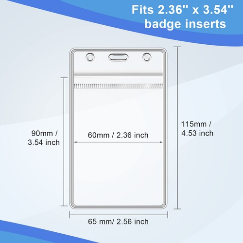 300 Pieces Clear Plastic Name Badge ID Card Holders Vertical Name Badge ID Ca... - Picture 3 of 7