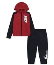 Nike - Boy Size 4 2pc Hooded Jogging Set - Red/Black - MSRP 52