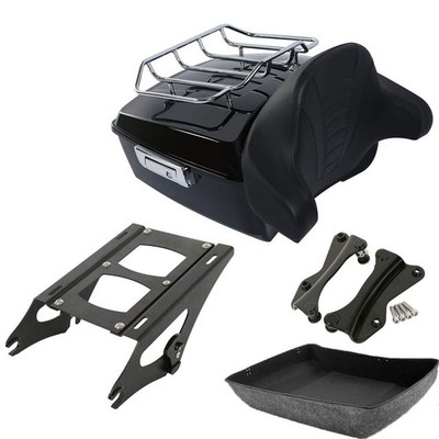 King Trunk Luggage Rack Backrest Mount For Harley Touring 14-25 2-Up Dock Kit