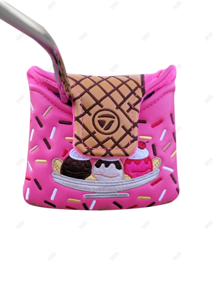 Spider Golf Putter Headcover - Red/Black Square Design - New Premium Cover - Image 2 of 4