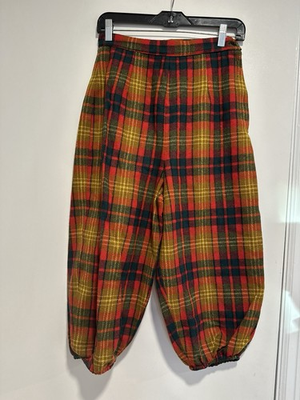 #ad Vintage 1950s Abby Michael Ltd Red Yellow Green Tartan plaid wool golf pants $75.00