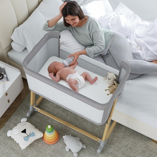 Baby Bassinets,All mesh Bedside Sleeper,Portable for Safe Co-Sleeping,Adjusta...