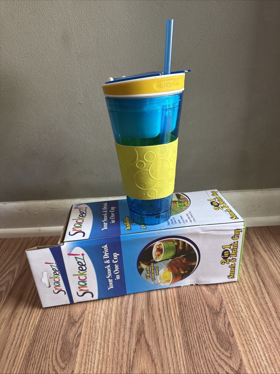 Snackeez 2 in 1 Drink & Snack Cup blue/line green As Seen TV New Without  Box | eBay