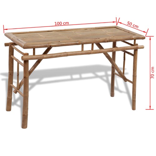 3 Tlg.Picknicktisch mit Sitzbänken Biertisch Bänk Gartenbank Bambus Tisch Set - Bild 6 von 7