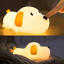 HAPPYBAG Kids Night LightCute Soft Silicone Dog Lamp Dimmable Nursery Portabl...