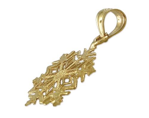 Dije de copo de nieve de Navidad de oro 14K - Imagen 4 de 6