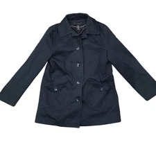 Geoffrey Beene Sport Black Women's Coat Made In Sir Lanka 100% Cotton Shell