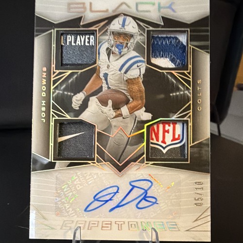 2024 Panini Black Josh Downs Capstone Quad Patch Auto NFL Shield Nike Swoosh /10