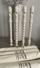 Yamaha YRS-24B Soprano Recorder Lot of 4 Baroque Descant with Canvas Sleeves