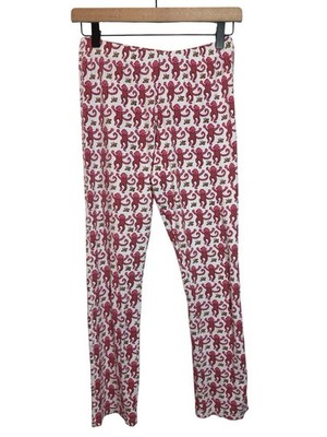 Roller Rabbit Pink Monkey Banana Pajama Pants Casual Lounge Sleepwear Sz XSmall