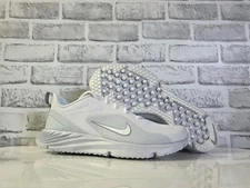 Nike Alpha Huarache 8 Pro Turf Lacrosse White Platinum CZ6559110 Men's Size 9.5