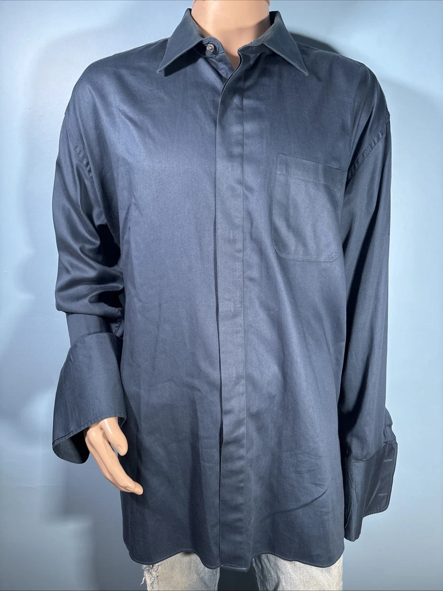 fubu dress shirts Fubu Shirt Mens Large Blue Long Sleeve Button Up All Over Print Vintage