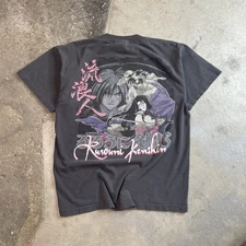 Vintage ODM Rurouni Kenshin Black Shirt Anime Legend of Kyoto Size Medium