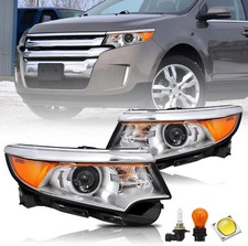 Headlights Assembly W/Bulbs Compatible with 2011 2012 2013 2014 Ford Edge Haloge