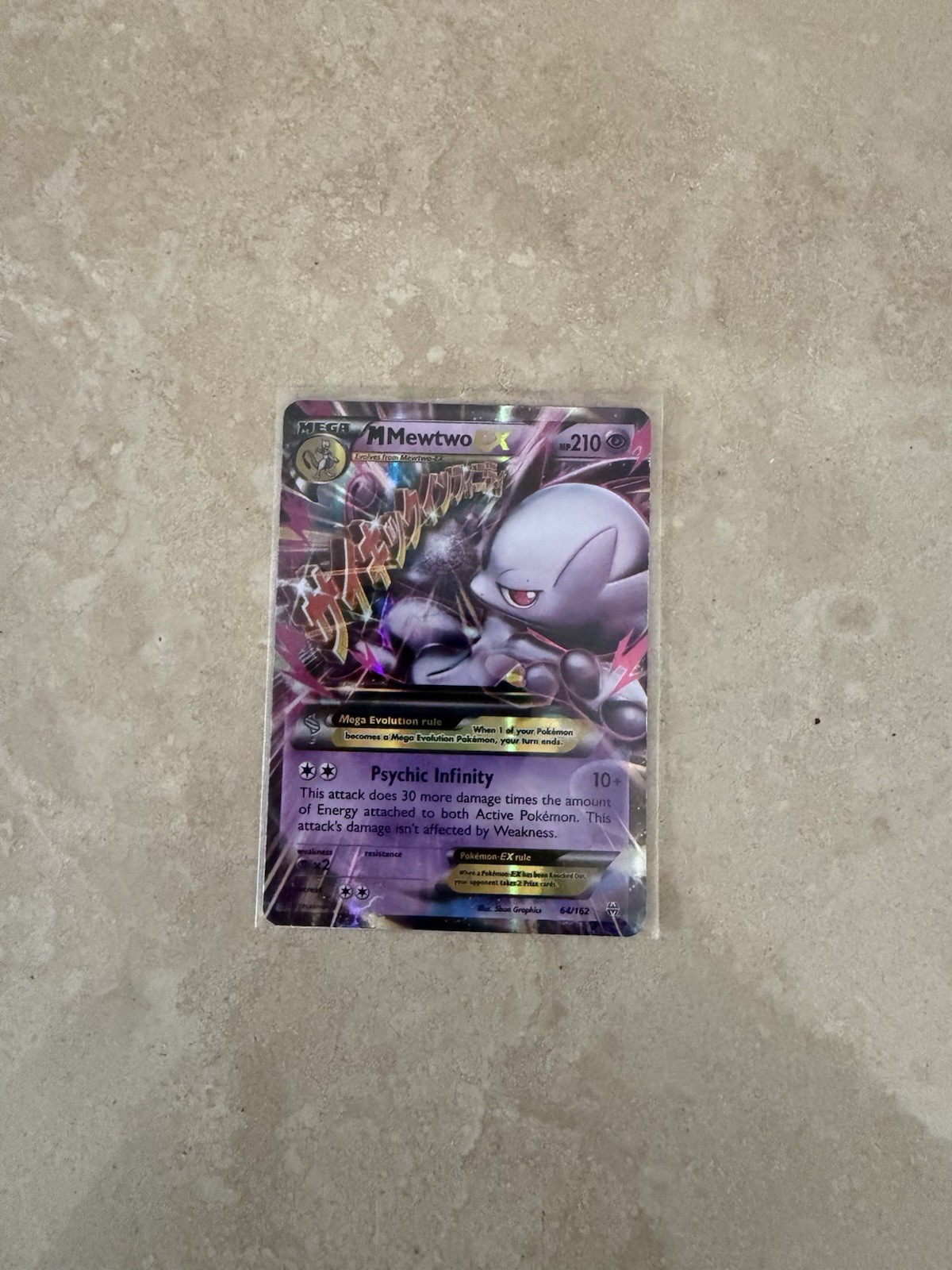 M Mewtwo EX 64/162 Breakthrough Holo Almost Mint
