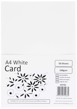 A4 160 gsm Card White (Pack of 50 Sheets)