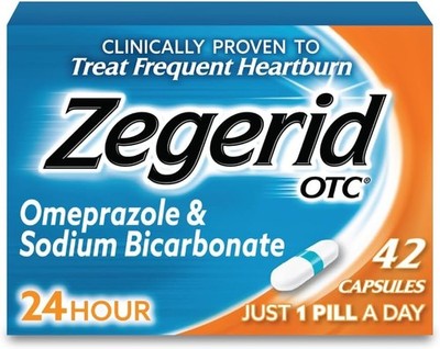 Zegerid OTC, Omeprazole 20mg and Sodium Bicarbonate, 42 Count (Pack of 1) 