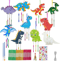 Dinosaurier Windspiel Bastelset FüR Kinder, Diy Holzdeko, 8 StüCk, Kreativ