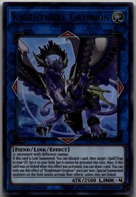 Knightmare Gryphon Ultra Rare 2019 Gold Sarcophagus Tin Mega Pack MP19-EN029 LP