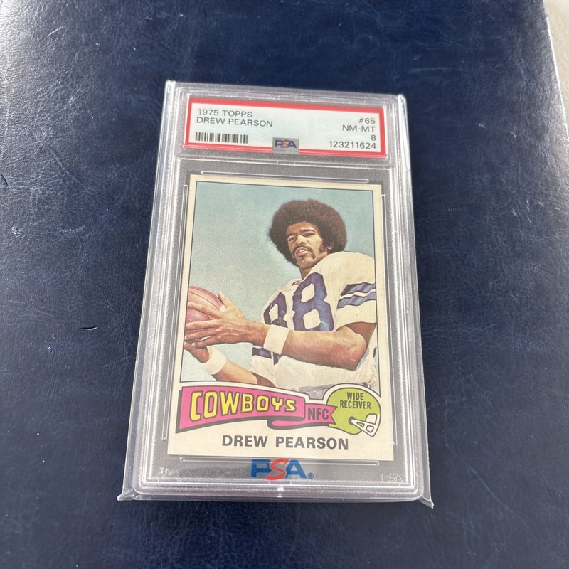 Drew Pearson 1975 Topps #65 Rookie RC PSA 8 NM-MT Cowboys HOF Vintage