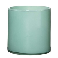 INNA-Glas Teelicht Glas Zylinder Sanya Earth, Aquamarin, 15Cm, Ø15Cm