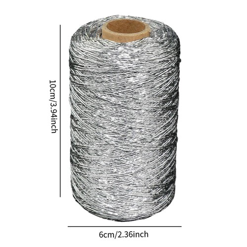 1mm Thick Silvery Twine String for DIY Crafting Gift Wrapping Office Supplies - Picture 3 of 4