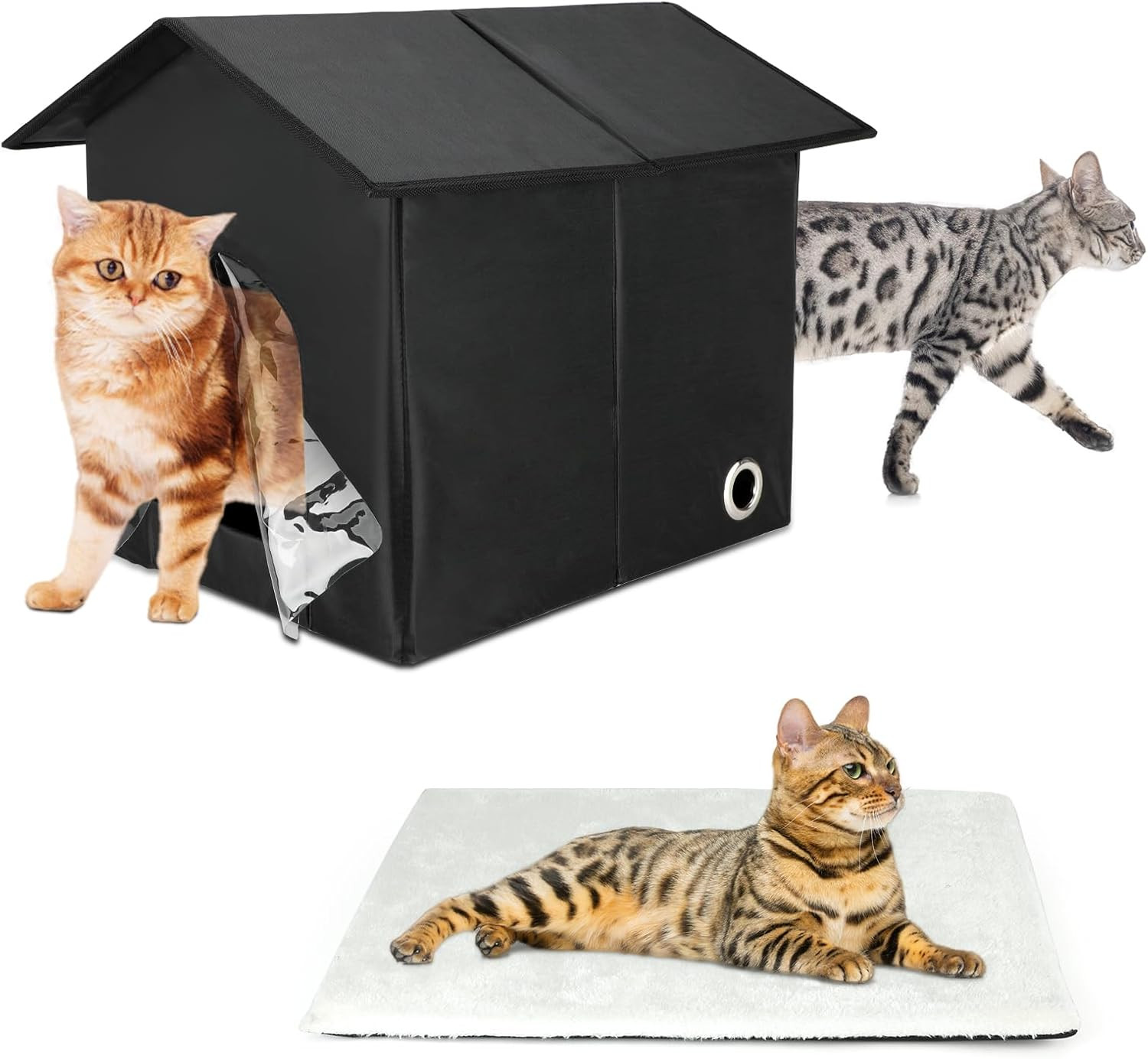Casetta Gatti Esterno Inverno Impermeabile | Cuccia Pieghevole Isolata