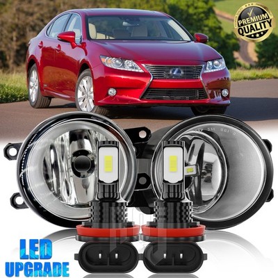 For Lexus ES300H 2013-2015 Front Bumper Fog Light Lamps+H11 LED bulb pair