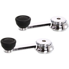 Window Crank Set For 1976-1986 Jeep Cj7 1968-75 Cj6 Chrome With Black Knob 2pc