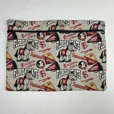 FSU Seminoles Pencil Pouch Small Bag 9 1/4''x 13 1/4'' Zipper Storage Football