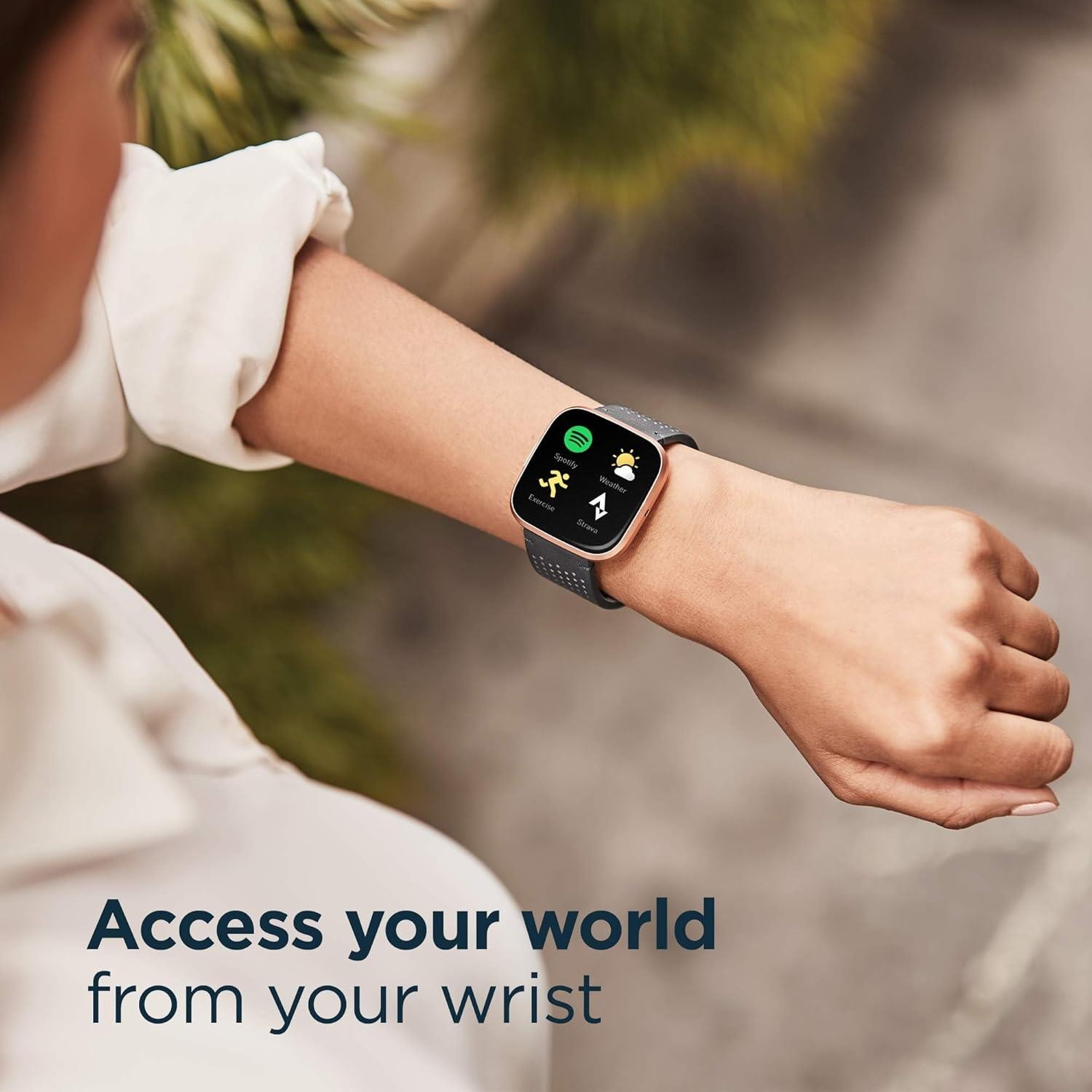 Smartwatch Fitbit Versa 2 Salute e Fitness - Controllo Vocale - Punteggio Sonno - Nero foto 4