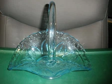 Fenton Ice Blue Bride's Basket Art Glass Vintage Princess House EUC