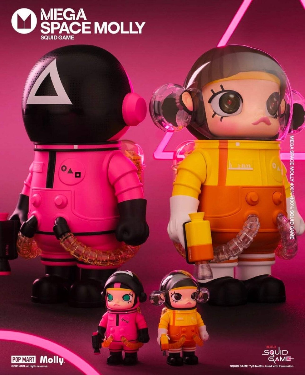 【POP MART】Space Molly Squid Game イカゲーム Mega Space Molly Squid Game 400% and 100% set Blind Box - Pop Mart