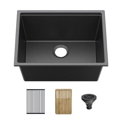25'' Undermount Workstation Single Bowl Quartz Kitchen Sink