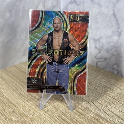 Stone Cold Steve Austin 2023 Select WWE Sensations Red Wave Prizm #24 RARE HOF