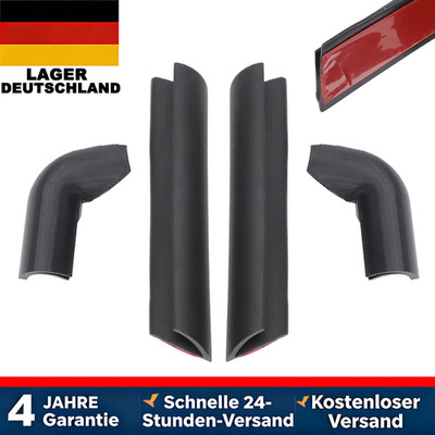 Pair Roof Gutter Extension / Rain Guards Kit BLACK - For Land Rover Defender 110