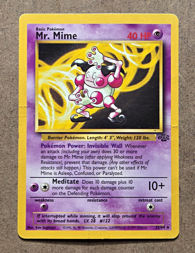 Wizards Mr. Mime 22/64 Jungle Unlimited Rare Regular English 1999 40 HP