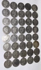 Lot Of 40 Barber Quarters 90% Silver $10 Face Value Circulated Mixed Dates