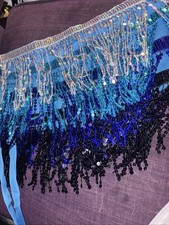 Belly Dance Hip Skirt A Mix Of Sparkling Blues