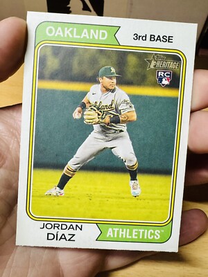 Jordan Diaz Oakland Athletics 2023 Topps Heritage Rookie Card #153 RC