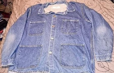 Vintage 1950s-1970s Stonecutter Blue Stonewash Denim Jacket Button Up Size 52 