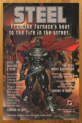 1997 DC Comics Steel Movie Adaptation Print Ad/Poster Shaq Bogdanove Promo Art