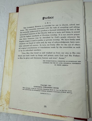 The Lutheran Hymnal 1941 Concordia Publishing House Red Hardcover Book - Picture 3 of 23