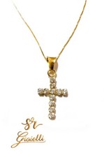 Collana Veneziana Con Croce con zirconi 45cm In Oro 18kt 750 List 345€