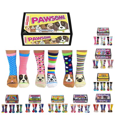 lustige socken 6er set tiermotiv tiersocken strumpfe hund katze tier geschenkbox ebay