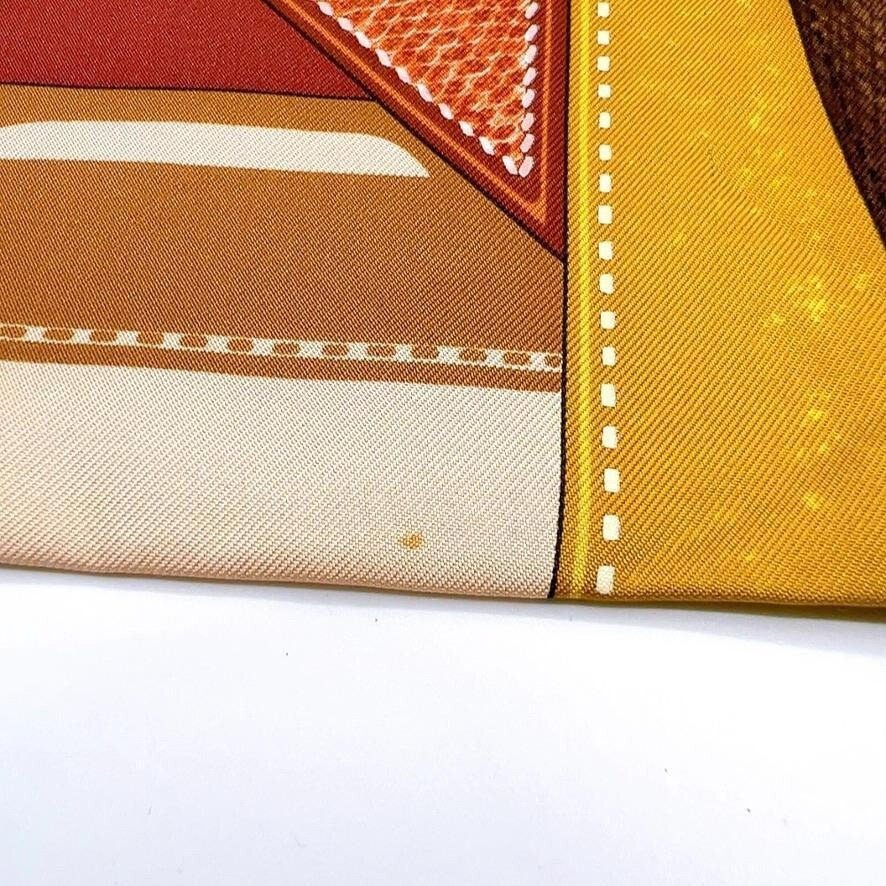 Hermes Silk Carré 90 TOUT CUIR All Leather Multicolor Scarf